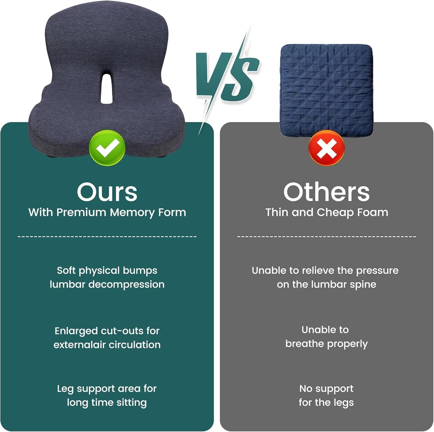 Car Memory Foam Cushion Interior Accessories Pillow Car Seat Waist Pillow Lumbar Support Office Pillow Chair Cushion
