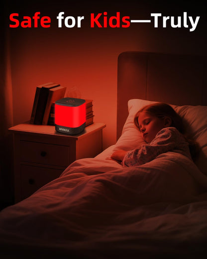 Red Light Night Light for Sleep, 670Nm Wavelength Aid to Support Deep Relaxation: Naturally Aids Sleeps with 2 Colors, 3 Brightness & Touch Control for Adults, Kids Bedroom - USB Charging