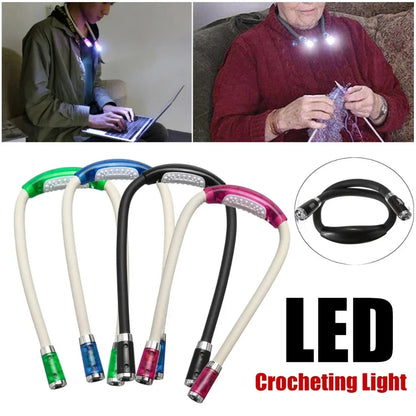 Book Reading Crocheting Light Adjustable 360° Angle Flexible Handsfree Led Neck Light Hug Reading Lamp Led Night Flashlight