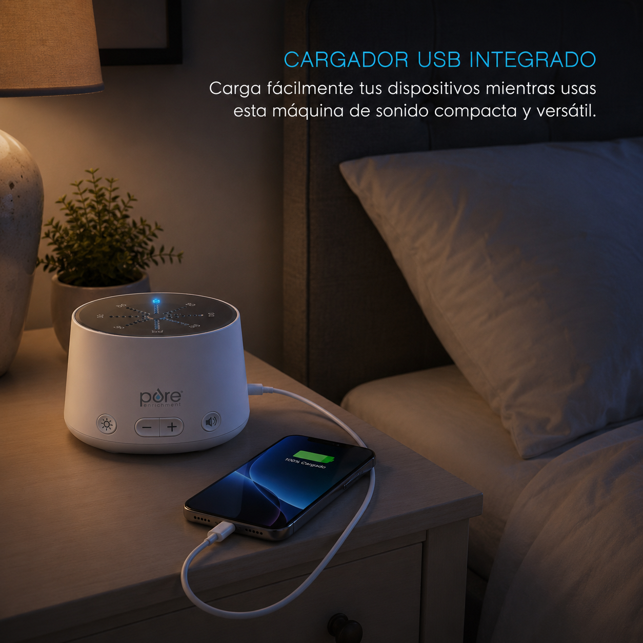 PORE™ Máquina de Sonido Inteligente con Luz de Relajación
