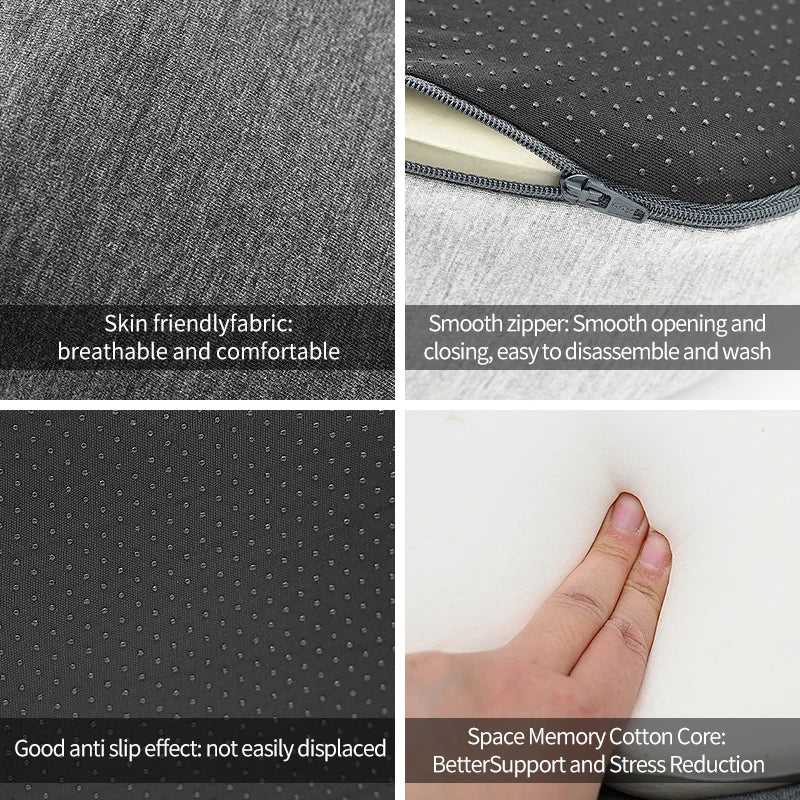 Car Memory Foam Cushion Interior Accessories Pillow Car Seat Waist Pillow Lumbar Support Office Pillow Chair Cushion